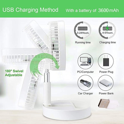 Compact USB Rechargeable Handheld Fan – Multi-Speed Personal Cooling
